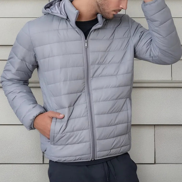 Campera Inflada Hombre Capucha Alpes