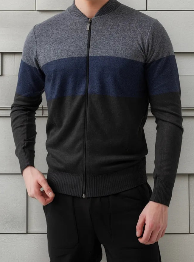 Campera De Hilo Hombre Con Franjas Diferentes Combinaciones