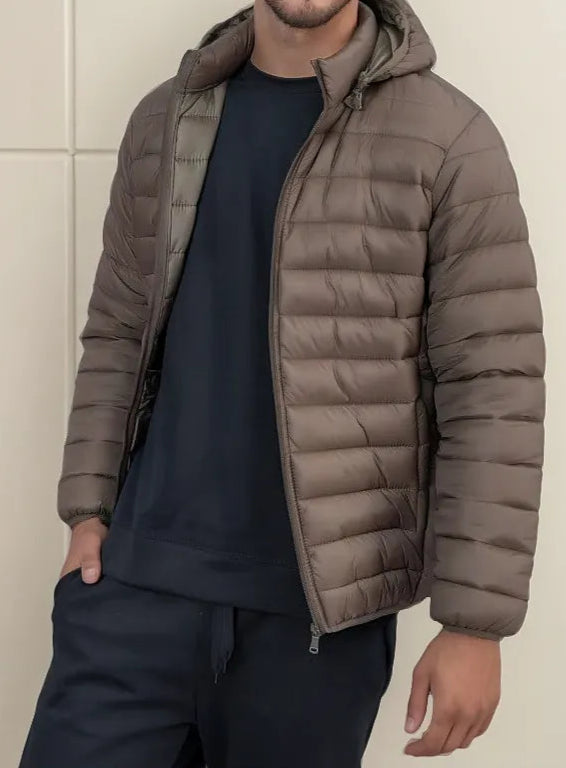 Campera Inflada Hombre Capucha Alpes