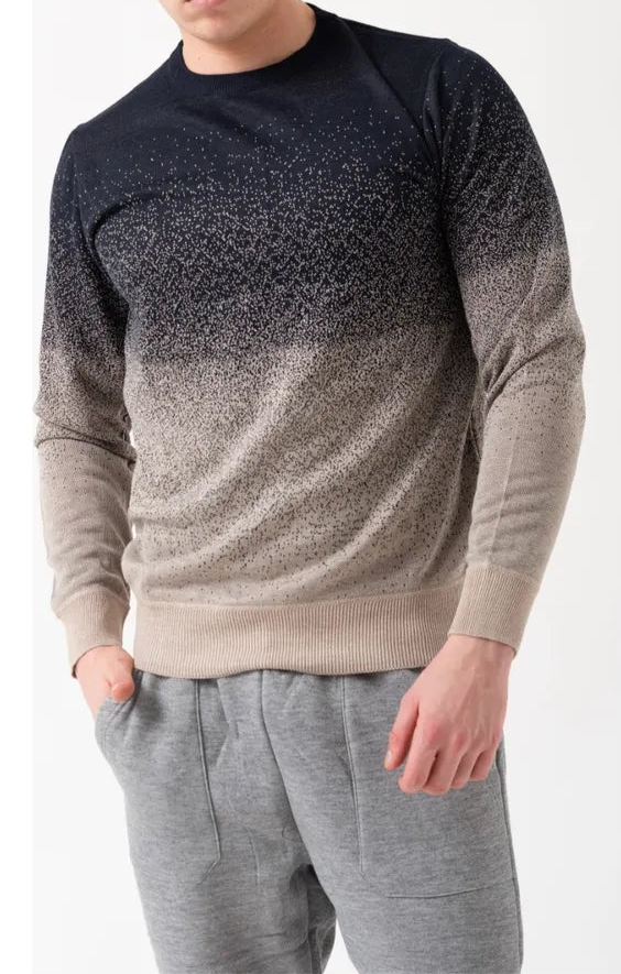 Sweater De Hombre Liso En Degradé Buzo Cuello Redondo Strech