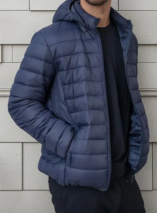 Campera Inflada Hombre Capucha Alpes