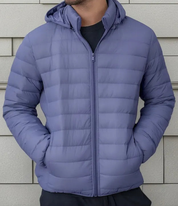 Campera Inflada Hombre Capucha Alpes