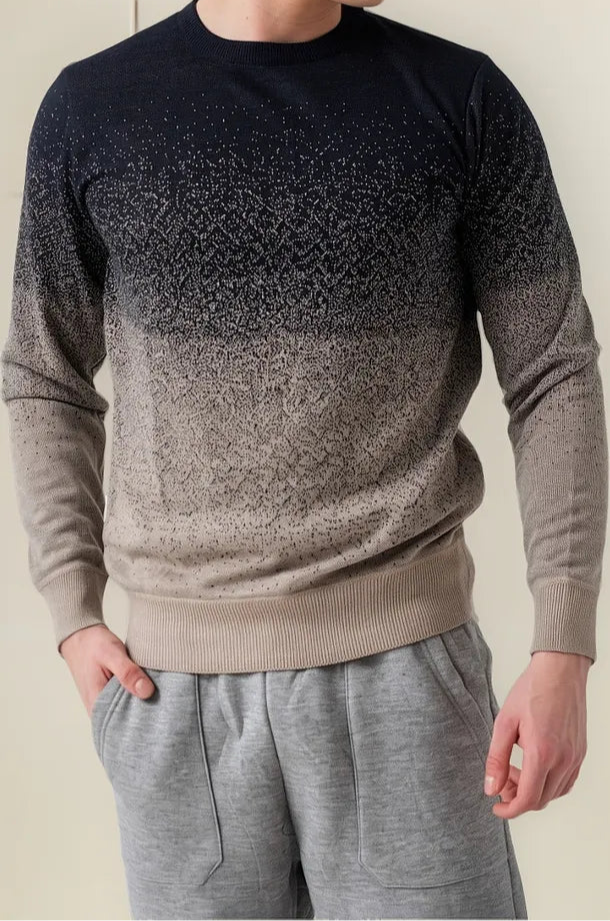 Sweater De Hombre Liso En Degradé Buzo Cuello Redondo Strech